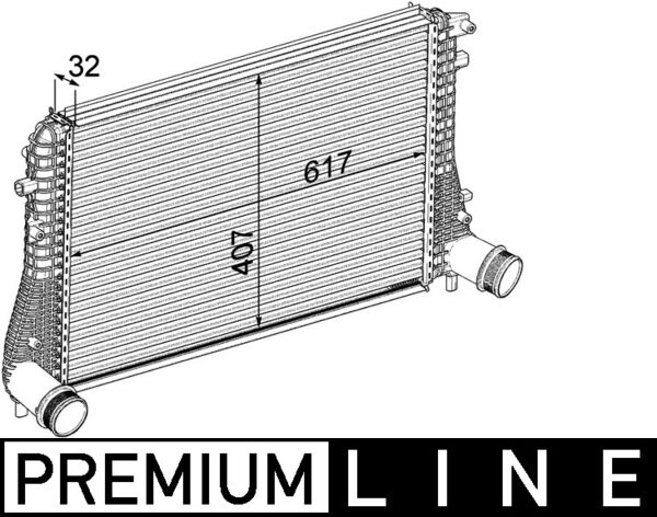 Intercooler, charger - CI207000P MAHLE - 047023N, 1K0145803AF