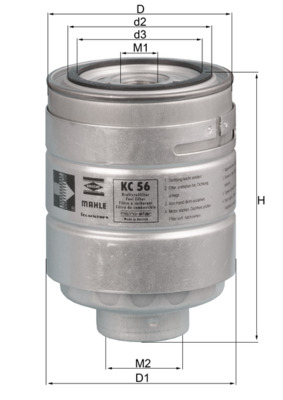 Fuel filter - KC56 MAHLE - 0K46723570, 1457434302, 2439300
