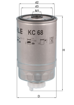 Fuel filter - KC68 MAHLE - 001FS, 0813041, 1457434105
