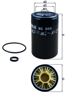 KC553D, Fuel filter, Fuel filter, MAHLE, 108614W91, 11E1-70230, 1236385, 5006002224, 724072, 7381816, 84557708, 939404, BF1249, FP6063, FS1242, H566WKD556, P553201, RE61554, WK940/36X, 87410186