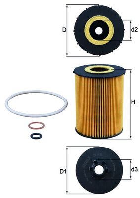 Oil Filter - OX636D MAHLE - 0151456, 10081, 1081