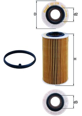 Ölfilter - OX379D MAHLE - 06D115466, 06D115562, 1001150016