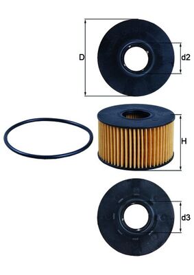 Oil Filter - OX191D MAHLE - 0986TF0046, 100113, 10022