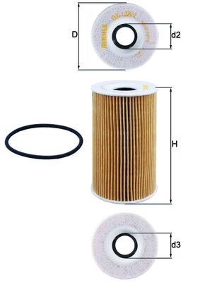 Oil Filter - OX128/1D MAHLE - 0718068, 101442, 14037