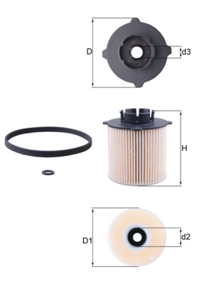 Fuel filter - KX265D MAHLE - 03999090, 0813067, 106097