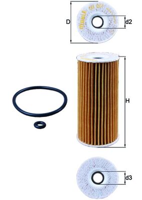 Oil Filter - OX201D MAHLE - 0143220004, 0218063, 10039