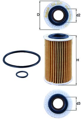 Oil Filter - OX209D MAHLE - 0986B00701, 10024, 1024