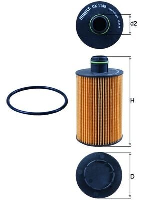 Ölfilter - OX1145D MAHLE - 00K68109834AA, 2507901, 31152017F