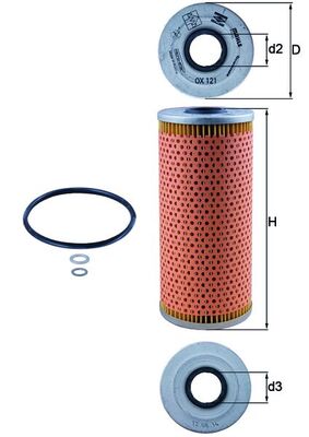 OX121D, Oil filter, MAHLE