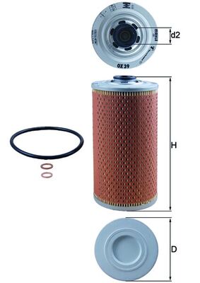 Oil Filter - OX39D MAHLE - 1019, 11421285749, 1457429635