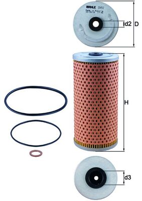 Oil Filter - OX92D MAHLE - 0011849025, 0140180004, 062OC