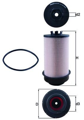 Fuel filter - KX181D MAHLE - 0170395000, 1397766, 14340180002