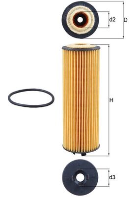 Oil Filter - OX1155D MAHLE - 1682953480, 55570263, 55589295
