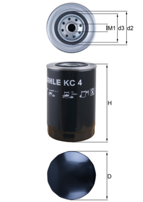 Palivový filtr - KC4 MAHLE - 01901605, 019FS, 04671001