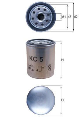 Palivový filtr - KC5 MAHLE - 02/800025, 0423456031, 0440223