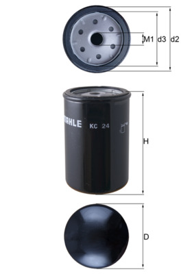 Palivový filtr - KC24 MAHLE - 0009831613, 0013016410, 0022852800