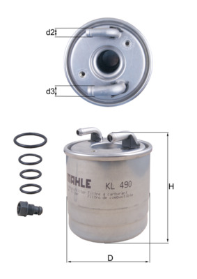 KL490D, Fuel filter, Fuel filter, MAHLE, 0143230014, 0214102, 108367, 154703857290, 2411100, 33250, 4989, 50014486, 587561, 63851, 6420901752, ADU172302C, ALG2116, DN2708, EFF250D, F026402103, FCS785, FF258, FN825, FP5934, H331WK, HDF654, P11044, PP841/10, QFF0398, RN334, S4111NR, SP1364, V301860, WK8016X