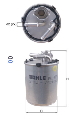 Palivový filtr - KL497D MAHLE - 0450906426, 06Q127400H, 1003230013