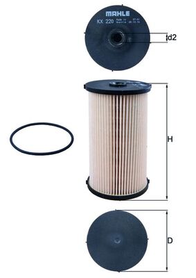 Fuel filter - KX220D MAHLE - 1003230004, 110392, 1118700309