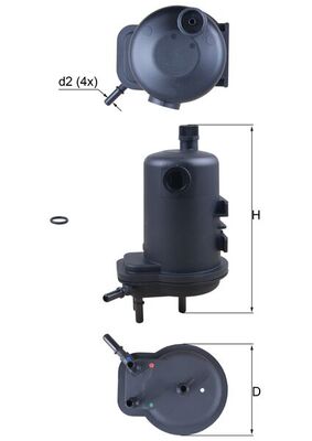 Kraftstofffilter - KL633D MAHLE - 0450907008, 109135, 16400AY61A