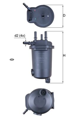 KL632D, Fuel filter, Fuel filter, MAHLE, 0450907011, 109135, 1640000Q0K, 2405200, 7701063611, ALG4040, ELG5354, FCS748, H447WK, HDF946, PS980/4, SN99146, V460524, WF8357, WK939/9X, 8200458397