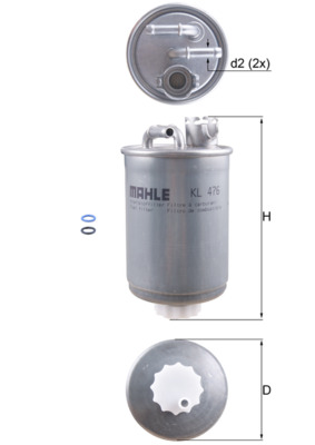 Kraftstofffilter - KL476D MAHLE - 0450906334, 1003230000, 103811