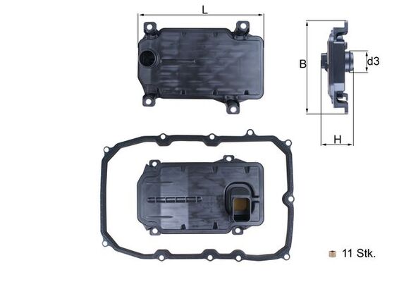 HX187KIT, Hydraulikfilter, Automatikgetriebe, Filter, MAHLE, 001-10-21936, 0C8321371, 1001370010, 108181, 115026, 30108181, 8020026, 95832543500, ADV182171, EG943HD480, FT067, V10-2284, 0C8325435, 116006, V10-2286