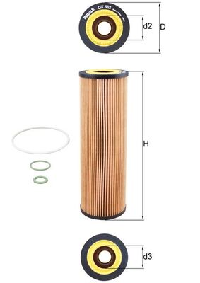 Oil Filter - OX562D MAHLE - 110930, 1742032, 2518100