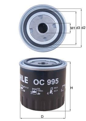 OC995, Oil Filter, Oil filter, MAHLE, 1520800Q0M, 1520800Q0N, 154705343580, 1651000KA1, 172081, 2356400, 586089, 8200552603, ADN12131, BFO4169, COF100220S, EOF246, F026407184, FH1165, FO690, FT6030, H335W, J1311033, LS381A, N1311038, NO252, OP642/3, PH10686, R718, S8170R, SO9066, W8013, WL7482, Z632, 1651000KA1000