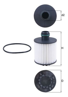 Ölfilter - OX1171D MAHLE - 104337, 2513900, 55261437