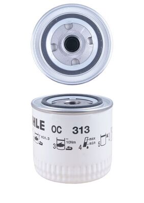 OC313, Oil Filter, Oil filter, MAHLE, 0451103260, 106.118.21/110, 2340000, 27155, 30887496, 586026, BFO4124, DO945, FT5284, FX0119, H10W14, L37674, LS112, LS280A, PH5639, S2340R, SO7057, V950105, VFL399, W920/38, WL7244, WL7291, Z1235, 2345800, 3473645, 451103260, FX20030, H17W17, LS932, VFL487