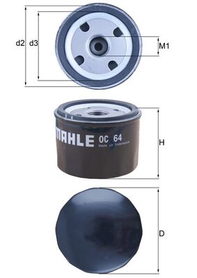 Ölfilter - OC64 MAHLE - 01180592, 2904941, 5410502