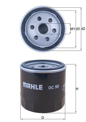 Olejový filtr - OC90 MAHLE - 04502696, 0451103079, 0650401