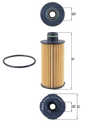 Oil Filter - OX1219D MAHLE - 104336, 1147, 2516000