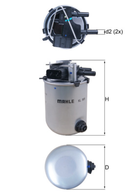 KL909, Kraftstofffilter, Kraftstofffilter, MAHLE, 101325, 16400BB50A, 2406100, ADN12352, F026402218, FCS853, H402WK, J1331063, S1061NR, WF8498, WK9039, 16400BB51A