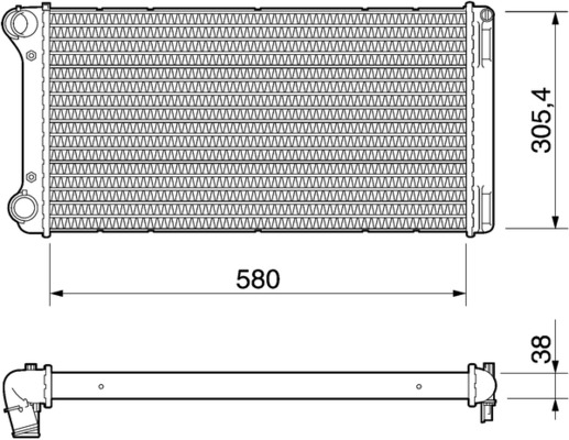 CR1109000P, Chladič, chlazení motoru, Chladič, Chladič motoru, MAHLE, 080078N, 1043.103, 17002301, 232913, 350213168000, 376754-434, 51708727, 53249, 61897, DRM09103, FT2301, RA0111000, 350213200000, 376754431, 61899, 732913, FT340R009, FTA2301, 8MK376754-434, BM200, KFT406