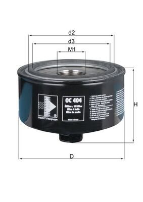 Oil Filter - OC404 MAHLE - 01FBO041, 0451103368, 062115561