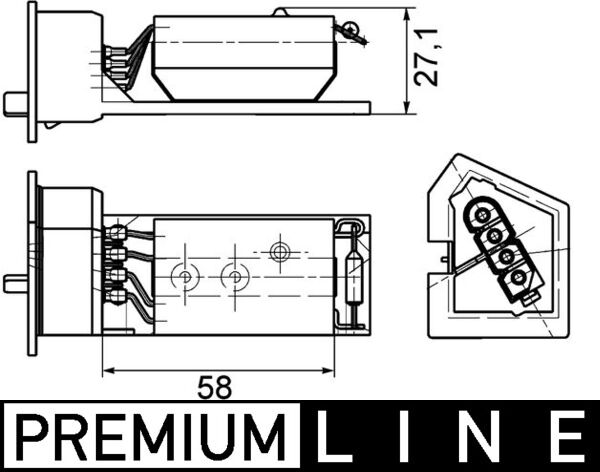 Widerstand, Innenraumgebläse - ABR11000P MAHLE - 109041, 1393211, 29519