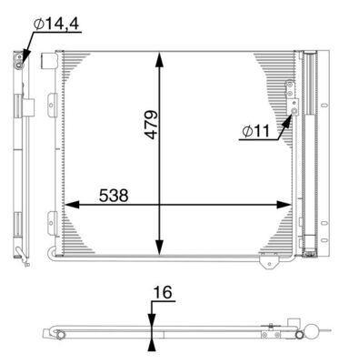 AC126000S, Kondensator, Klimaanlage, Klimaanlage verschiedene, MAHLE, 0837.3004, 105545, 262003N, 351029-374, 35933, 43536, 815060, 81.61920.0024, 8880400494, 940179, DCN99061, KTT110374, MN5072D, PXNCX137J, 351029371, 81.61920.0036, 8FC351029-371