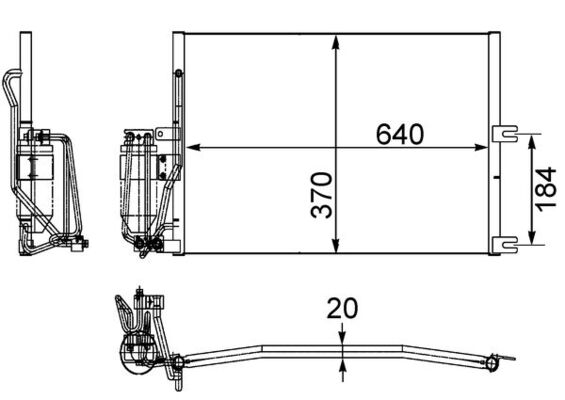 Condenser, air conditioning - AC170000S MAHLE - 0807.2006, 09192344, 102744