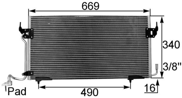 AC206000S, Kondenzátor, klimatizace, Klimatizace různé, Klimatizace různé, MAHLE, 062370N, 0803.3004, 09005141, 101595, 1223203, 261024, 345340, 350203286000, 351037151, 35439, 53745, 6455V8, 707M37, 816984, 888-0400176, 925095, 94218, CN5141, CT11313, DCN07060, KDCN141, TSP0225117, 1223203X, 350203286003, 96.364.764, 350203777000, 96.364.764.80, 350203904000, BC286