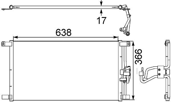 AC246000S, Condenser, air conditioning, Air-conditioning various, MAHLE, 10-110-01013, 102666, 115118, 1223619, 161170, 260872, 351038481, 35640, 522036N, 53253, 60775004, 77005004, 818022, 925388, 940104, CF20176, JR5004, KDJR004, MJA7390AB, TSP0225300, 1223619X, 8FC351038-481, 94798, 960589, F4-53253, F453253, JR5052, MJA7390AC, JRA5004, MJA7390AD