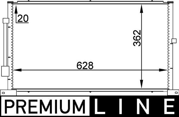 Condenser, air conditioning - AC258000P MAHLE - 0805.3018, 092005N, 10-110-01018