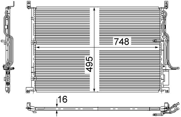 AC271000S, Condenser, air conditioning, Air-conditioning various, MAHLE, 107678, 15301AI, 26307, 3005301, 30C02022, 351100-724, 35923, 482021N, 4E0260403L, 4E0260403Q, 940451, AI5301, KTT110529, V15621055, 4E0260403N