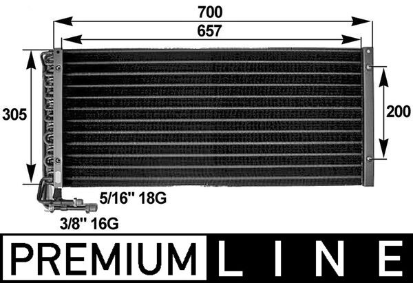 Condenser, air conditioning - AC281000P MAHLE - 0837.3001, 161182, 261000