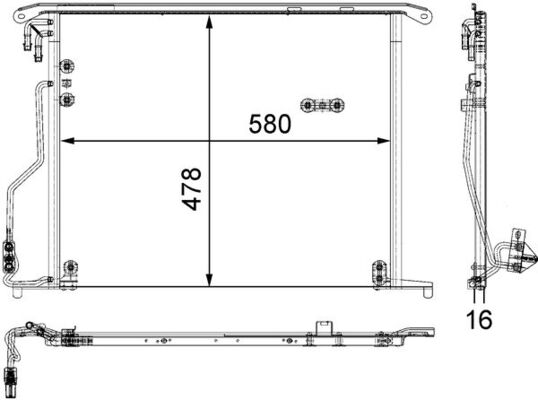 Kondensator, Klimaanlage - AC334000S MAHLE - 0806.2077, 122006N, 161206