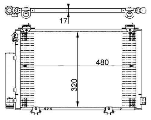 AC385000S, Kondensator, Klimaanlage, Klimaanlage verschiedene, MAHLE, 105898, 212040N, 260953, 351302201, 35552, 43582, 53005382, 814307, 8846052010, 94590, CN5251, TO5382, TO5382D