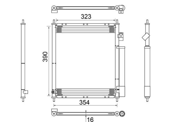 AC387000S, Kondensator, Klimaanlage, Klimaanlage verschiedene, MAHLE, 0819.3008, 102006N, 103816, 168897, 25005197, 260063, 350203346000, 351302221, 35562, 43121, 713M25, 80110SAA305, 814241, 82D0225557A, 888-0400629, 905642, 94734, AC812042, CN5226, HD5197, TSP0225557, V26-62-0015, 350203346003, 80110SAAJ01, 8FC351302-221, HD5197D, 350203907000, 80110SAA003, 359003220740, BC346