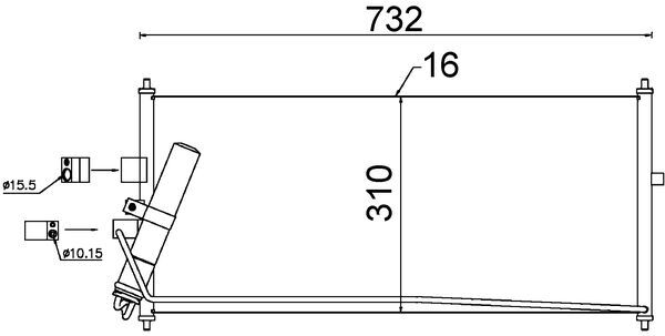 AC406000S, Kondenzátor, klimatizace, Klimatizace různé, Klimatizace různé, MAHLE, 072023N, 0821.3033, 103836, 13005277, 169902, 351302521, 35563, 43128, 43130, 719M56, 817822, 82D0226219MA, 92100BN900, 94521, 945838, AC830050, ADN12704, CF20272, DN5277, F4-43130, F443130, V38-62-0008, 105017, 8FC351302-521, 92100BV000, DN5277D, M7190560