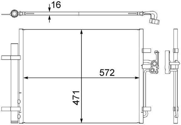 Kondenzátor, klimatizace - AC441000S MAHLE - 0805.3030, 092022N, 105223